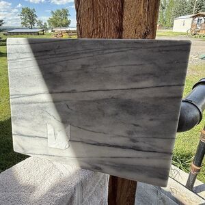Marble Pastry Board w/ Non-Slip Rubber Feet, Gray, ~16.25”x12.5”x1.5”